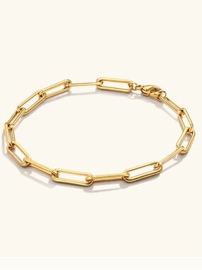 Gold Paperclip Link Bracelet - Summer Vibes